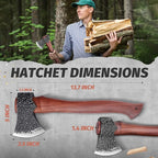 DRAGON RIOT Camping Axe Set Gift for Men and Father Hand Forged Survival Hatchet with Sheath Multipurpose Axe for Bushcraft Wood