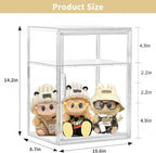 Large Clear Acrylic Display Case Shoe Storage Boxes With An Adjustable Divider,2 Pack 2 Tiers Clear Plastic Stackable Storage Bins With Lids Display Acrylic Box With Magnetic Door