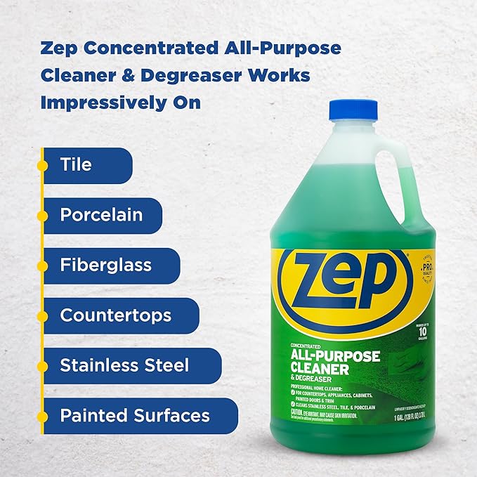 Zep All-Purpose Cleaner and Degreaser 128 oz ZU0567128 (Pack of 2) Cleans Almost Any Surface