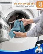 MR.SIGA Microfiber Cleaning Cloth, All-Purpose Microfiber Towels, Streak Free Cleaning Rags, Pack of 15, Light Teal, Size 30 x 30 cm(11.8 x 11.8 inch)