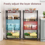 SINGAYE 4 Tier Basket Shelf Wire Shelving Unit Adjustable Storage Shelves Big Basket Rack for Garage Kitchen Office Pantry Corner 17" Dx12 Wx50 H Black