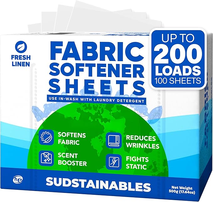 Fabric Softener Sheets bundle with 100 Strips Unscented Laundry Detergent Sheets