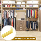 Tandefio Chrome Closet Rod 92 Inch with Oval Closet Rod 6 End Supports for Laundry Room Hanging Clothes Waterproof Shower for Curtains(Gold,2 Sets)