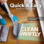 BLACK+DECKER Butler Broom & Dustpan Set - Stand-Up Design - Lightweight, Space-Saving Combo for Kitchen, Living Room, Bathroom, Lobby Floors - Home Cleaning Essential, Light Gray/Burgundy
