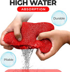 Multi-Purpose Sponges for Cleaning - Red 10 Pack, Large Sponges for Car Washing, Tile & Grout, Bulk Pack Sponge