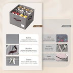 Criusia Shoe Organizer for Closet, 4 Pack Shoe Organizer with Transparent Cover and Sturdy Handles, Closet Shoe Storage for Sneakers Sandals Slippers, Fit 12-16 Pairs, Gray