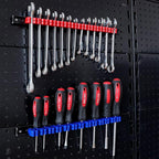CASOMAN 6 Piece Screwdriver Organizer and Wrench Organizer, Hand Tool Holder, Plastic Rail Wrench Hanger with Clips