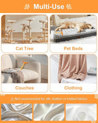 3 in 1 Carpet Rake for Pet Hair Removal Tool, 51” Adjustable Long Handle Pet Hair Removal Broom, Pet Grooming Brush, Cat Dog Hair Remover Carpet Scraper for Rugs, Mats