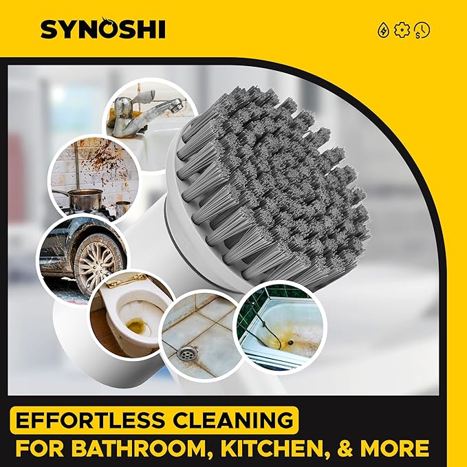 Electric Spin Scrubber, Power Cleaning Brush with 3 Heads, Cordless Waterproof Shower Scrubber with Dual Speed, Perfect for Cleaning Bathroom, Tile, Cars, Floor. Electric Scrub Brush for tub