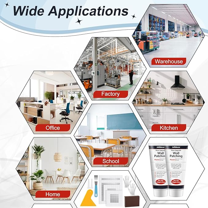 2 Pack Drywall Repair Kit, 240g Quick Drying Spackle Wall Repair with Scraper Wall Patch Repair to Fix Wall Surface Holes and Creak Damage Wall Mending Agent for Home Wall Plaster Wall Repair