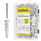 #8 Self Drilling Drywall Plastic Anchors with Screws - No Pre Drill Hole Preparation Required - 75 Lbs (200 Pack)
