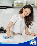 MR.SIGA Microfiber Cleaning Cloth, All-Purpose Microfiber Towels, Streak Free Cleaning Rags, Pack of 15, Sky Blue, Size 30 x 30 cm(11.8 x 11.8 inch)