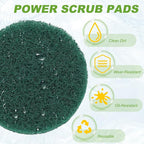 Power Scrub Pads, Scrubbing Pads 180 Grits Scouring Discs - Fitting for (Home Kitchen Cleaning - Drill Attachment - Scrubber Replacement) 20 Pcs & 3 Inch & Green