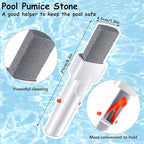 Geiserailie 1 Piece Pool Pumice Stone with Handle Erase Rust Stain Spot Remover Pool Tile Calcium Cleaning Tools Pumice Sticks Stone for Concrete Plaster Pool Spa Toilet Bowl Ring Calcium Tub