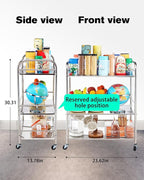 susunnus Stainless Steel Cart with Wheels 3 Tier,Stainless Steel Kitchen Cart,Utility Cart,Metal Cart with Wheels,Suitable for Various Occasions,Movable,Gift Tools