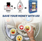 Dryer Ball Kit: 6 XL Wool Dryer Balls - Natural Fabric Softener, Reusable, Reduces Clothing Wrinkles and Saves Drying Time - Reduces Wrinkles and Saves Drying Time (6pcs Wool Dryer Ball) (Emoji)