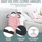 TechZoo 50 Premium Kids Velvet Hangers - 14" Non-Slip Clothes Hangers for Kids & Preteens - Ultra Slim, Space-Saving, Strong & Durable Hangers with 360° Swivel Hook - Black