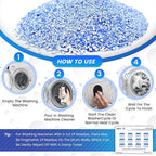 Washing Machine Cleaner Powder Deodorizer 12 Pack， For Deep Descaling, Cleaning Front-Loading & Top-Loading Washing Machine Drum Interiors And Drum Seal, Septic Tank Safe - 12 Month Supply