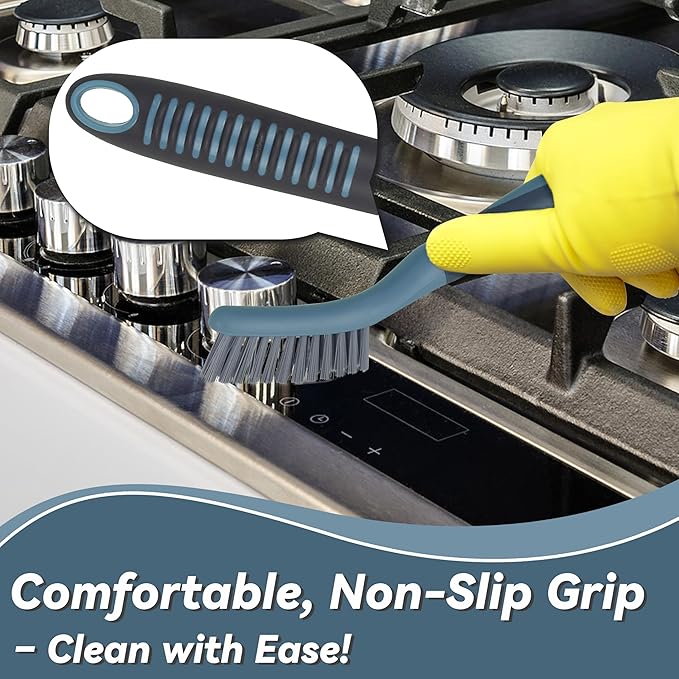 PHYEX 2 Packs Small Brushes for Cleaning, Stiff Bristle Grout Scrub Brushes for Kitchen, Bathroom, and Tile Floors, Ideal for Gaps, Crevices, and Window Tracks