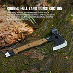 OKNIFE Otacle A1 Survival Hatchet & Camping Axe, 4 in 1 Full Tang Tactical Axe, G10 Non-Slip Grip Tomahawk with Durable Kydex Sheath