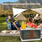 Storage Bins, Extra Large Cabinet with Lids, 19 Gallon(72L) Capacity (Per One), 4 Packs, Useful Box with Door and Buckles, Foldable, Transparent, Excellent Home Organizers