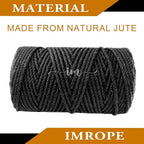 4mm x 200 Feet Black Jute Rope, Twine for Gardening Tomato Climbing Plant Tie Floristry Crafts Gift Wrapping Packing Decor