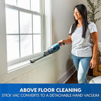 Vacmaster Portable 10.8V 2-in-1 Cordless Stick Lightweight Vacuum Cleaner with 2-Speed Power Control and LED Headlight for Hardwood Floor, Carpet & Pet Hair, Blue