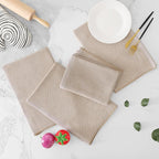 Homaxy Premium Kitchen Towels(18”x 28”, 8 Pack), Large Cotton Kitchen Hand Towels, Flat and Terry Dish Towels, 380 GSM Highly Absorbent Tea Towel Set with Hanging Loop, Khaki