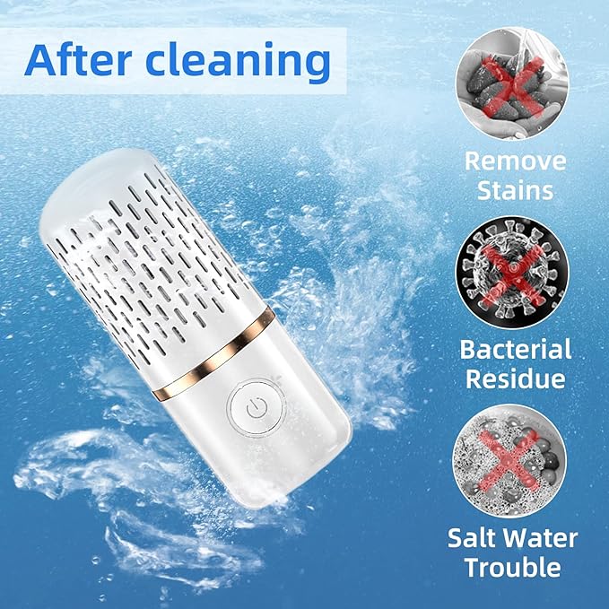 Fruit and Vegetable Cleaning Machine, USB Wireless Food Purifier, Cleaner Device for Washing Fruits, Rice, Meat and Tableware (White)