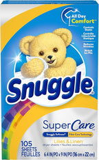 Snuggle SuperCare Fabric Softener Dryer Sheets, Lilies and Linen, 105 Count