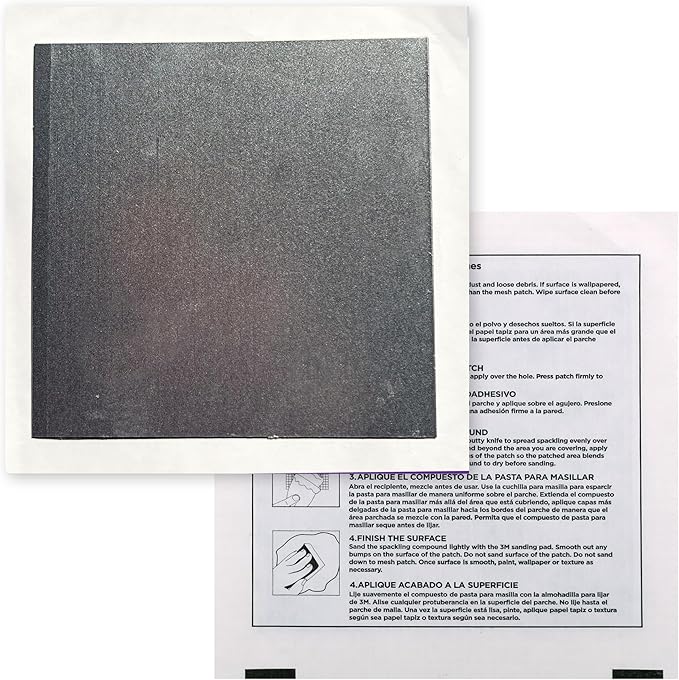 MaxPatch® 4 in. x 4 in. Self-Adhesive Surface Repair Patch, All-Purpose Galvanized Metal for Interior and Exterior Repairs, Ideal for Drywall, Plaster, Wood, Brick, Stucco, and More (3-Pack)