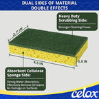 CELOX Scrub Sponge, Sponges for Dish, Yellow, 6 Pack