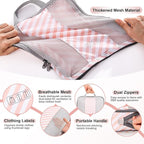 10 Set Compression Packing Cubes for Travel Essentials,Compressible Expandable Packing Cubes for Suitcase,OlarHike Luggage Organizer Bags for Travel,Handy Helper for Organizing Clothes(Pink Stripped)