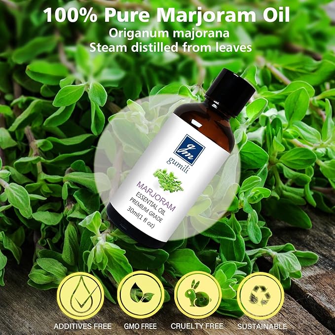 Marjoram Essential Oil 1 Oz – 100% Pure Natural Sweet Marjoram Essential Oil for Diffuser, Skin, Massage & DIY, Fresh Herbal Aroma