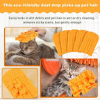 Zubebe 6 Pcs Duster Refill Reusable Fleece Duster Refills Feather Flat Dusters Multi Surface Washable Cleaning Pads Tools for Home, Blinds, Car, Pet, Furniture, Fans (Orange)