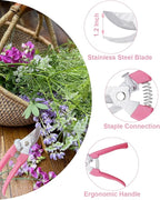 Pruning Shears for Gardening, 4 Pack Garden Scissors for Cutting Fresh Flowers, Floral Clippers for Plants, Fruits (Pink, Green, Blue, Black)