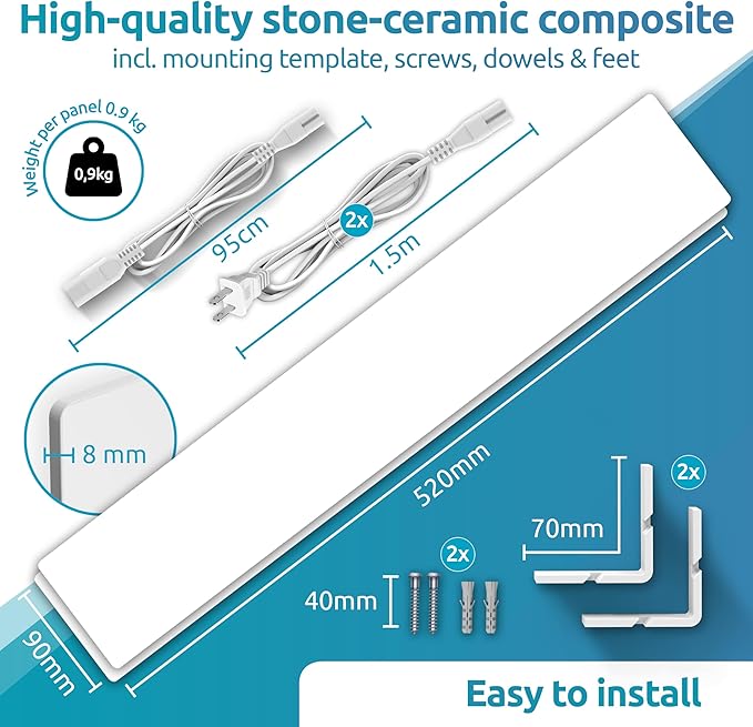 ELIAS Mold killer - Black mold remover for walls without chemicals - Wall heating for every room - Powerful anti-mold heating as an alternative to moldspray - Permanently mold-free (1, Set of 2)