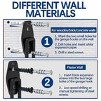 3-H Garage Wall Hooks 28 Pack, Garage Hooks Heavy Duty with Extra Welding Spots, Wall Mount Storage Organizer for Hanging Garden Lawn Tools, Ladder, Bike, WeedEater, Chair, Shovel, Blower (Black)