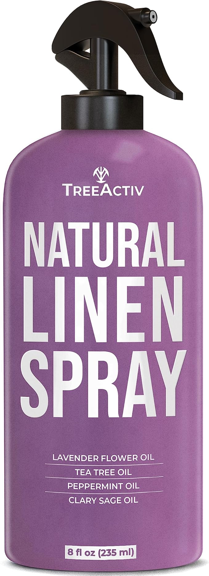 TreeActiv Natural Linen Spray, 8 fl oz, Lavender for Sleep, Beddings, Pillows, and Sheets With Tea Tree, Pillow Mist Freshener, 2000+ Sprays
