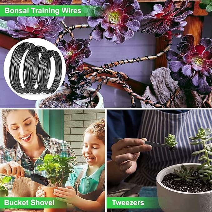 GARDENERA 16-Piece Professional Bonsai Tools Set for Precise Trimming and Shaping Trees for Professional and Amateur Gardeners