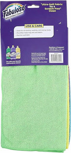 Fabuloso Microfiber Cleaning Cloths, Rainbow - Lint-Free, Scratch-Free Cleaning Cloths for Surfaces and Wood Furniture - Dustless Cloth for Bold and Bright Cleaning Experience, 8 Count - 2 Pack