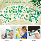 Lucomb 8 Pack Swedish Dish Cloths Washable, Reusable Cleaning Kitchen Paper Towel Sponge Dishcloths, Fast Drying Absorbent Hand Wipes Odorless Tea Towel for Kitchen Home Bar (Plants)