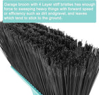KeFanta Outdoor/Indoor Broom for Floors, 53" Long Handle Angle Broom for Sweeping Indoor Concrete Courtyard Garage Patio Home Kitchen Office Lobby