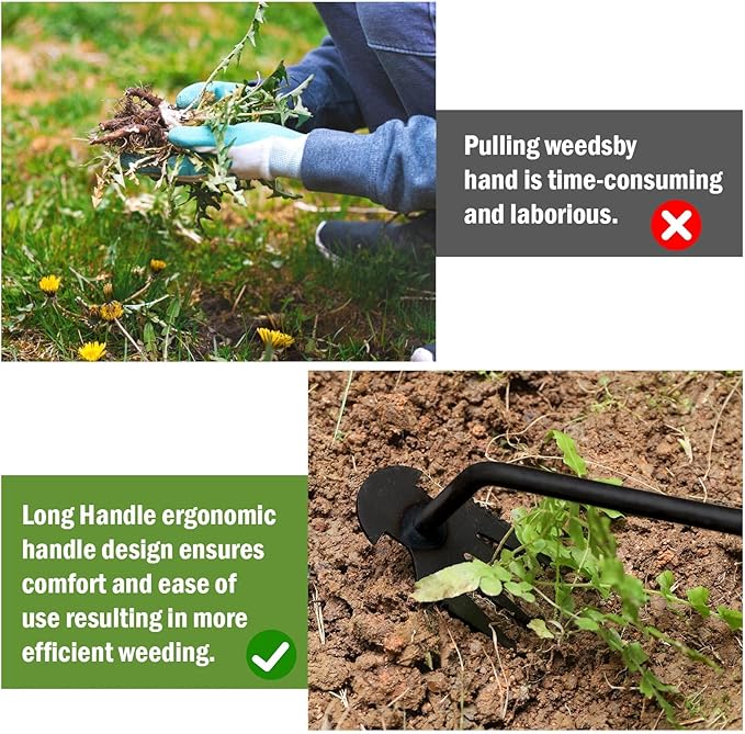 Garden Weed Pulling Tool Uprooting Weeding Tool, Weed Puller Tool, 2025 New Portable Garden Weeding Tool, Stainless Steel Weeder Tool, 4 Teeth Weeding Artifact Uprooting Weeding Tool(2PCS)