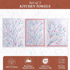 Maison d' Hermine Kitchen Towels Set of 3 100% Cotton 27.50" x 20" Reusable Cloth Tea Dish Towels Absorbent with Hanging Loop for Kitchen, Home, Dining, Cocktail Parties (Fairy Christmas)