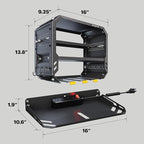 Power Tool Organizer Wall Mount with 4 Power Outlets & Charging Station &420lbs Capacity, Tool Battery storage, Metal Heavy Duty Wall Mounted Drill Holder for Garage Workshop, Men Gifts