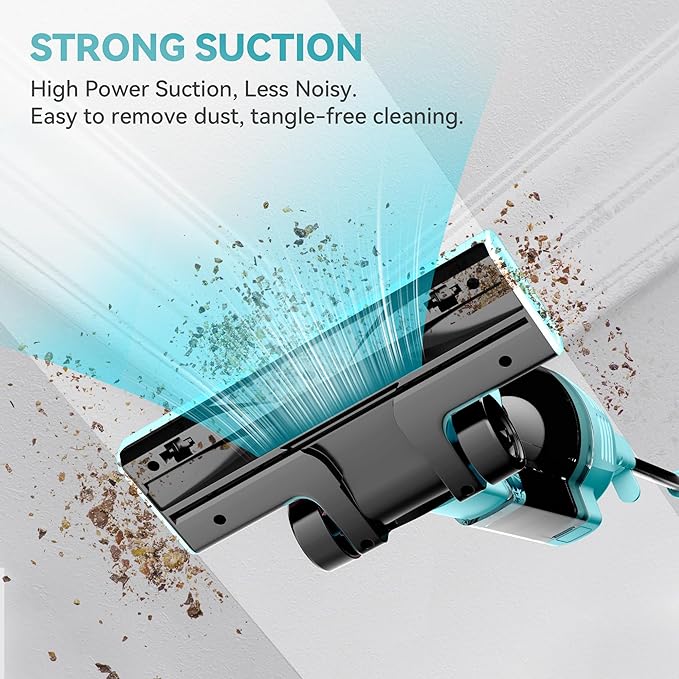 Vazone R6X Corded Stick Vacuum Cleaners for Home, 30000pa Powerful Suction Stick Vacuum with 16Ft Cord, 2 in 1 Lightweight Vacuum Cleaner for Hard Floor Pet Hair (Green)