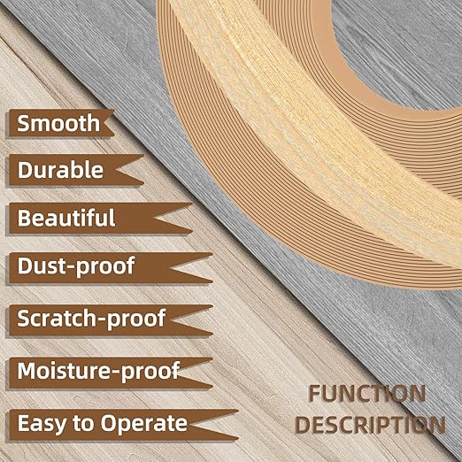 GSCIT Club Wood Edge Banding, 1 inch x 500ft roll of Veneer Maple Edge Banding Preglued Flexible, Wood Tape Banding for Cabinet Plywood