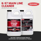 Roebic K-97 Liquid Main Line Cleaner with Bacteria Enzymes, Eliminates Organic Buildup in Sewer/Septic System and Protects from Clogs, Safe for Bathroom Toilet, 64 fl oz