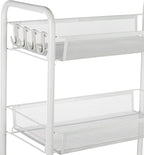 JANE EYRE Rolling Utility Storage Rack Cart on Wheels, Trolley Carft cart, Multi-Purpose Organizer Shelf (White, 4 Tier)…